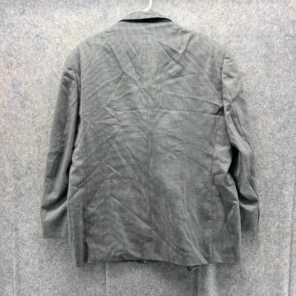Pronto Uomo Blazer Men 48R Gray Sports Jacket Coat Wool Casual Houndstooth